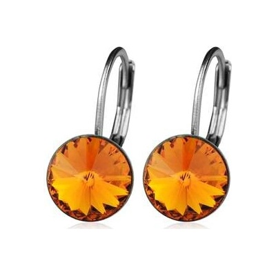 Nubis ocelové náušnice s krystaly Swarovski tangerine NBS08-TG