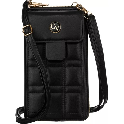 Crossbody koženková mini dámská peněženka/kabelka Cavaldi M-16-1361 BLACK
