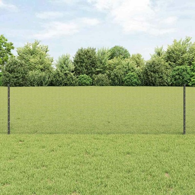 vidaXL Svařovaná drátěná plotovina s tyčkami 100 x 0,6 m Šedá Síťovina