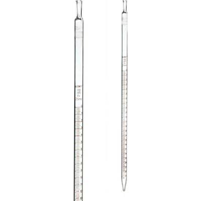 Vícedimenzionální pipeta, 25 ml, třída B, hnědá stupnice, "0" nahoře