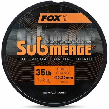 FOX Splietaná šnúra Submerge Orange Sinking Braid 300 m 0,20 mm 35 lb