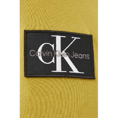 Calvin Klein Памучен суичър Calvin Klein Jeans в зелено с качулка с апликация J30J323430 (J30J323430)