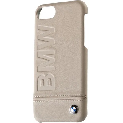 BMW Луксозен Кожен Калъф за iPhone SE 2022/2020 8/7/6, BMW Leather Case, Кафяв (BMHCP7LLST)