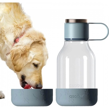 ASOBU 1.5 л синя бутилка за вода с купичка за куче asobu от серия dog bowl