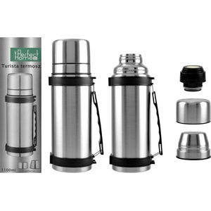 Perfect Home Туристически неръждаем термос 1100ml с две чаши 54466 (14459)