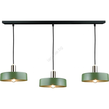 Keter Lighting Пендел HAKI 3xE27/60W/230V зелен/черен/лъскав хром (KE0114)