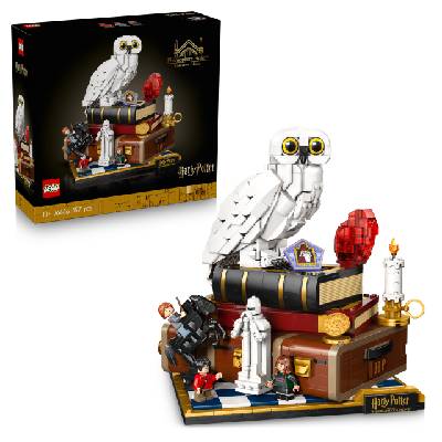 Harry Potter Philosopher's Stone - Collector's Edition - DIY Decoration - Model Building with Miniature Film Scenes - Hedwig Owl Figure, 3 Minifigures - Gift for Men, Women and Fans - 76466
