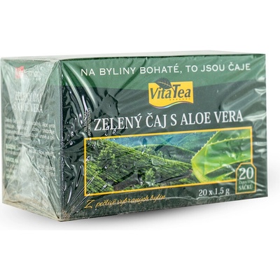 VitaHarmony Čaj Zelený s Aloe vera pro aktivní den 20 sáčků