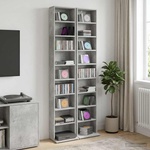 vidaXL Кабинет за CD 2 бр. Бетонно сиво 33 x 23, 5 x 175 см (8012649)