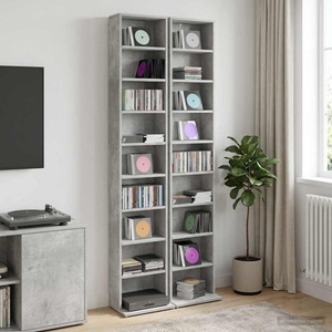 vidaXL Кабинет за CD 2 бр. Бетонно сиво 33 x 23, 5 x 175 см (8012649)