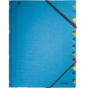 Leitz Папка с каучук, картон, a4, 12 части, leitz, синя (39120035)