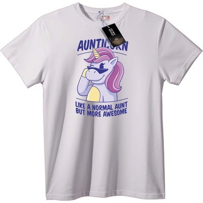 NOONEBRAND Тениска Aunticorn: Най-готината лелка - 2XL, White