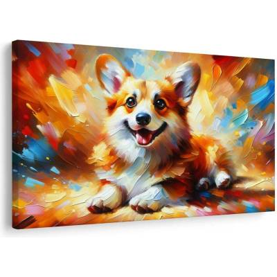 Obraz štěně plné radosti - 120x80