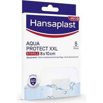 HANSAPLAST Med aquaprotect XXL náplasť vodotesná 8 x10 cm 5 ks