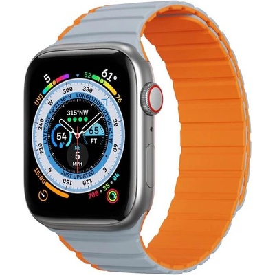 DUX DUCIS Магнитна силиконова каишка за Apple Watch 38мм, 40мм, 41мм, 42мм (2024) - Dux Ducis Silicone Magnetic Strap (LD Version) (сив-оранжев)