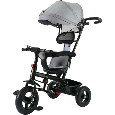 MK H-Trike Hunter s rodičovskou rukoväťou a opierkou na nohy v sivej farbe