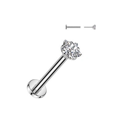 Šperky4U piercing do brady PUSH IN labreta titan TIT1355