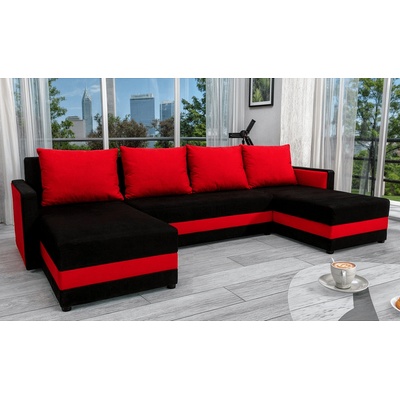 Универсален диван черен/червен paulita u