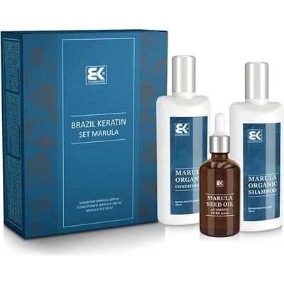 BK Brazil Keratin Marula Shampoo 300 ml + Conditioner 300 ml + Marula Oil 50 ml dárková sada