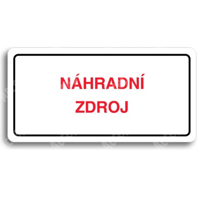 ACCEPT Piktogram NÁHRADNÍ ZDROJ - bílá tabulka - barevný tisk