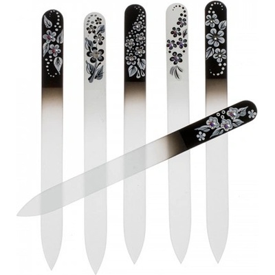 Bohemian Gifts Pilník skleněný black & white velký s krystalky Swarovski 135 mm