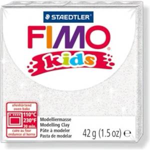 FIMO Глина, 42 г, горима, FIMO "Kids", бяла с блясък 8030-052 (8030-052)