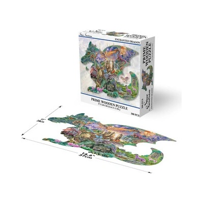 PRIME 3D drevené puzzle Začarovaní draci 300 ks