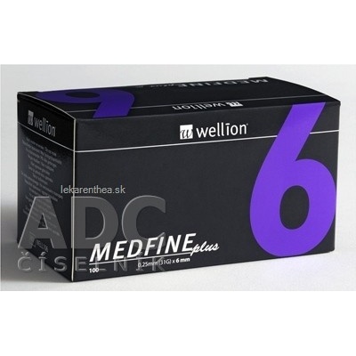 Wellion MEDFINE plus Penneedles 6 mm ihla na aplikáciu inzulínu pomocou pera 1x100 ks