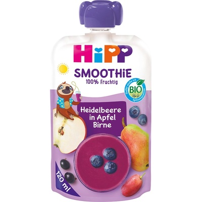 HiPP BIO Smoothie Jablko-Hruška-Borůvky 120 ml – Zboží Dáma