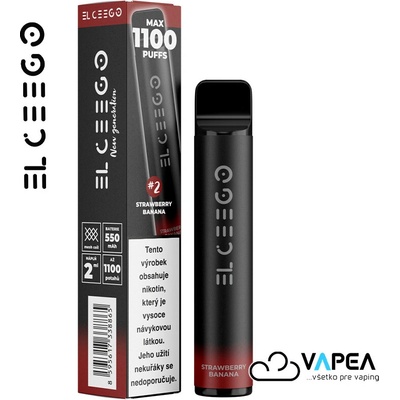EL Ceego Strawberry Banana 16,5 mg 1100 poťahov