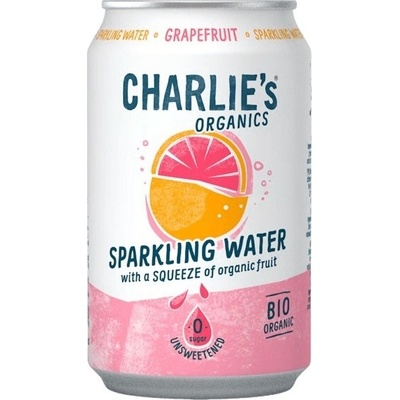 Charlie's Organics sycená pitná voda grapefruitový džús 330 ml