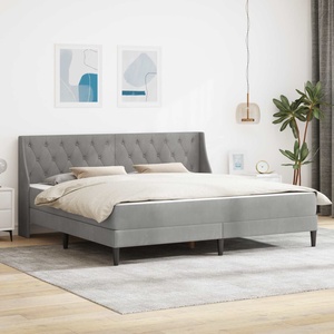 vidaXL Рамка за легло с матрак Светлосиво 180 x 200 cm Кадифе (3415241)
