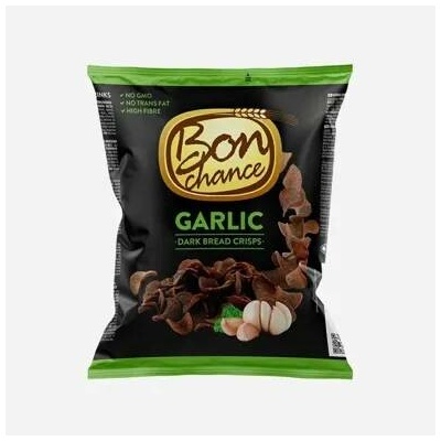 Bon Chance Tmavé chlebové chipsy s česnekem 5 x 120 g