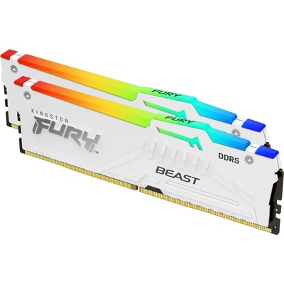 Памет Kingston FURY Beast White RGB 32GB(2x16GB) DDR5 6000MHz CL40 (KF560C36BWE2AK2-32)