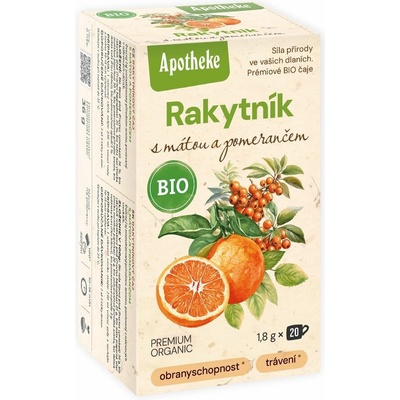 Apotheke BIO Čaj Rakytníkový s mátou a pom. 20 x 1,8 g