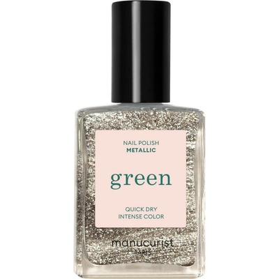 Manucurist Green schnoucí lak na nehty - Metallic (15 ml) - studená zlatá s metalickým třpytem