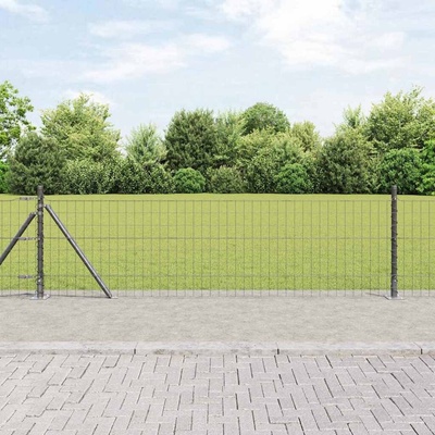 OMAXI Evropský plot s betonovou základnou 25 x 0,4 m Šedá Síťovina 242907