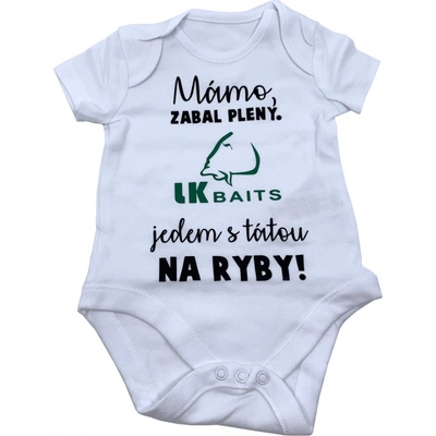 LK Baits body krátky rukáv Mama zabal plienky mesiacov zelený nápis