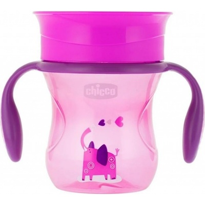 Chicco hrnček Perfect 360 s držadlami 200 ml ružová