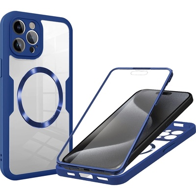 Techsuit Калъф за iPhone 15 Pro + Протектор - ColorVerse 360 MagSafe MagSafe Series - син