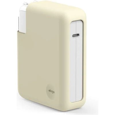 elago MacBook Charger Cover - силиконов калъф за MagSafe 140W USB-C Power Adapter за MacBook Pro 16 M1 (2021), MacBook Pro 16 M2 (2023) (бежов)