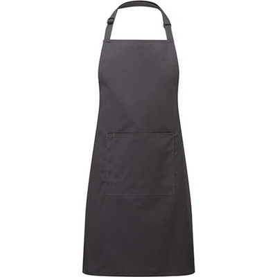 Premier Workwear Pracovná zástera za krk s vreckom PR154 Charcoal 72 x 86 cm