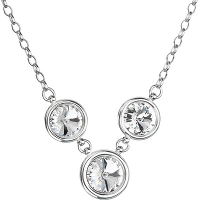 Pavona Stříbrný se Swarovski krystaly kulatý 32033.1 Bílý