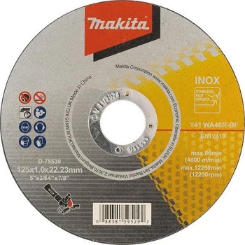 Image 1 of Makita диск за рязане 125х1х22.23 inox, makita (d-75530)