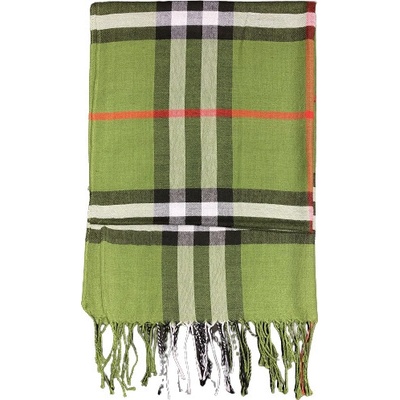 Top textil šála s klasickým kárem zelená