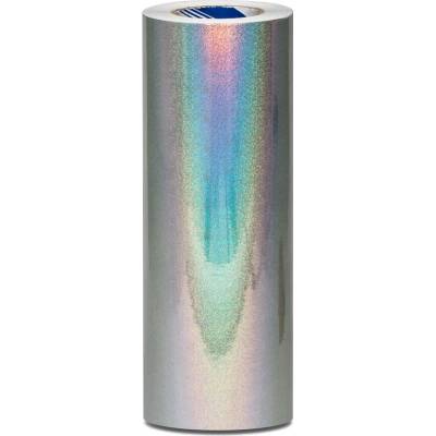 Univerzální hologramová samolepící fólie na metry motiv 2 tečky - šíře 30cm - stříbrná