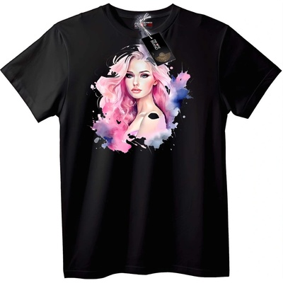 NOONEBRAND Тениска Розова Коса Изкуство - 6XL, White