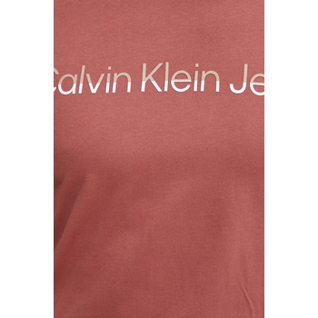 Calvin Klein Jeans Памучна тениска Calvin Klein Jeans в бордо с принт J30J325676 (J30J325676)