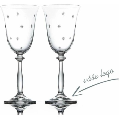 Bohemia Crystal Sklenice na víno dekor STARDUST + logo 2 x 250 ml