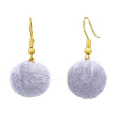 Gilles Costa dámské náušnice světle šedé POMPOM 101